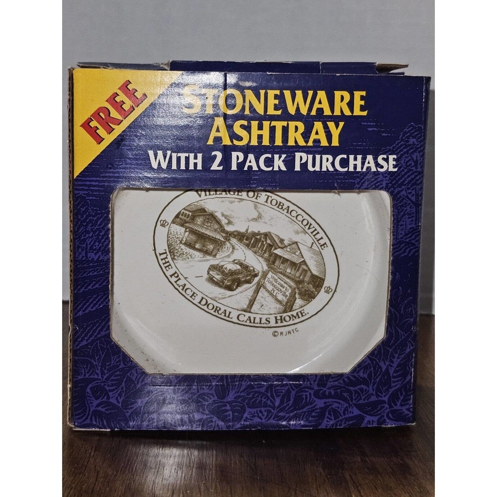 VTG Village Of Tobaccoville Ceramic Ashtray The Place Doral Calls Home RJR NIB